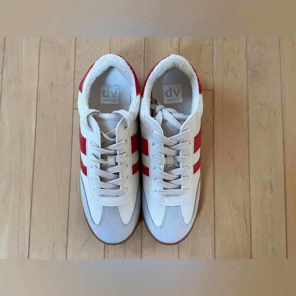 Women’s DV by Dolce Vita Red and Cream Sneakers - Picture 2 of 3